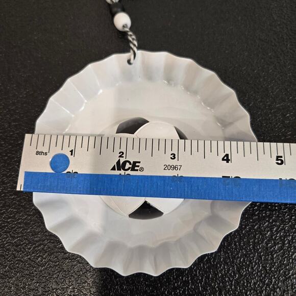 Holiday Style Metal Cap Soccer Ball Tree Ornament NWT Christmas - Picture 5 of 7